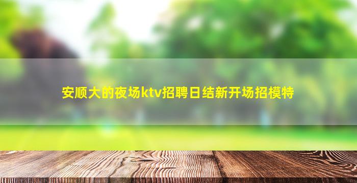 安顺大的夜场ktv招聘日结新开场招模特